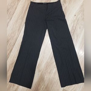Limited Aubrey Fit Wide Leg Pin Stripe Black Trousers Size 8 Relaxed Fit
